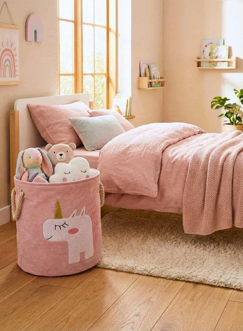1Chase Unicorn Bliss Unicorn Bliss Kids Storage Basket 45L Foldable Canvas Laundry & Toy Organizer with Rope Handles for Nursery, Bedroom and Playroom  | Best Price UAE
